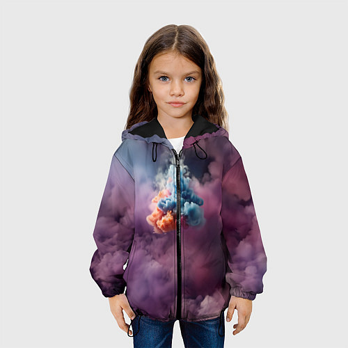 Детская куртка Разноцветный клуб дыма / 3D-Черный – фото 3