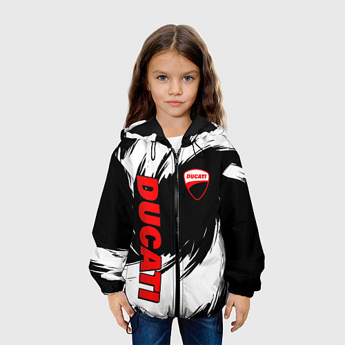 Детская куртка Ducati - мазки краски / 3D-Черный – фото 3