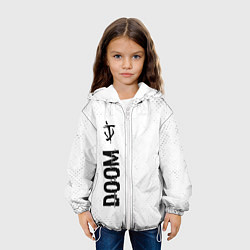Куртка с капюшоном детская Doom glitch на светлом фоне: по-вертикали, цвет: 3D-белый — фото 2
