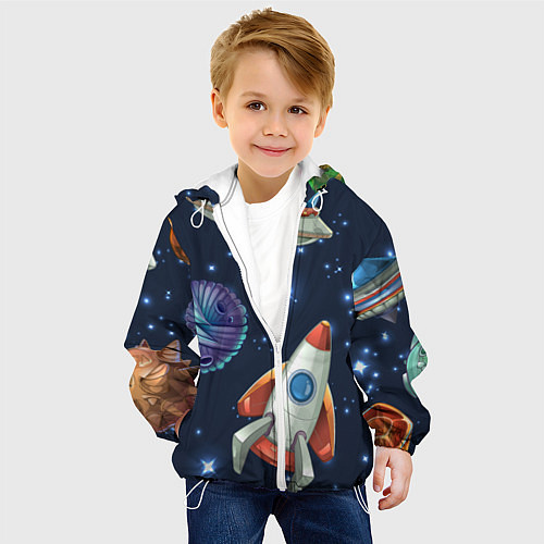 Детская куртка Космические корабли и планеты / 3D-Белый – фото 4