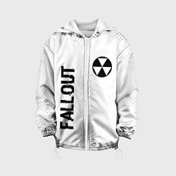 Куртка с капюшоном детская Fallout glitch на светлом фоне: надпись, символ, цвет: 3D-белый