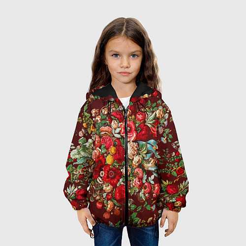 Детская куртка Платок цветочный узор / 3D-Черный – фото 3