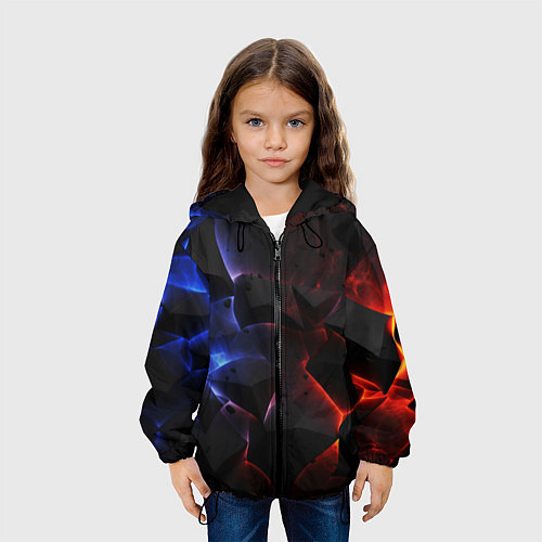 Детская куртка Объемные черные плиты / 3D-Черный – фото 3