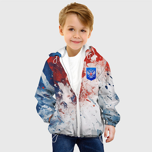 Детская куртка Краски и герб России / 3D-Белый – фото 4