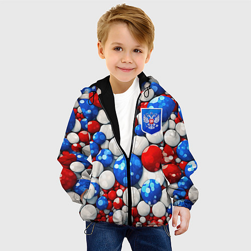 Детская куртка Шарики триколор / 3D-Черный – фото 4