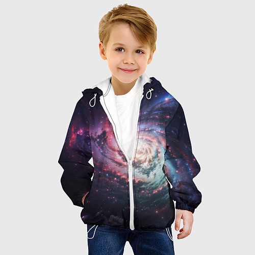Детская куртка Спиральная галактика в космосе / 3D-Белый – фото 4