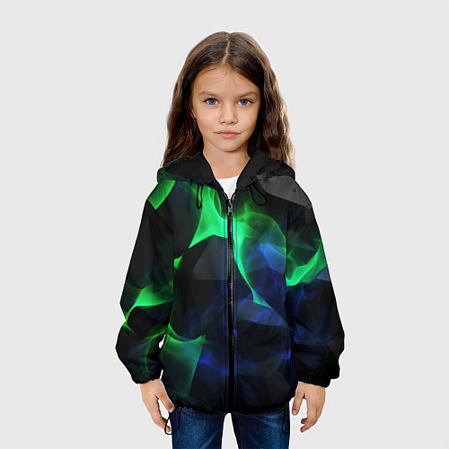 Детская куртка Неоновая лава из плит / 3D-Черный – фото 3
