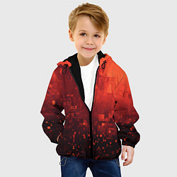 Куртка с капюшоном детская Пиксельные искры, цвет: 3D-черный — фото 2