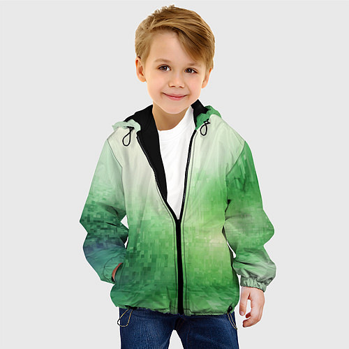 Детская куртка Травяные пиксели / 3D-Черный – фото 4