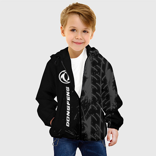 Детская куртка Dongfeng speed на темном фоне со следами шин: по-в / 3D-Черный – фото 4