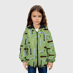 Куртка с капюшоном детская Стрелочки вверх и вниз, цвет: 3D-черный — фото 2