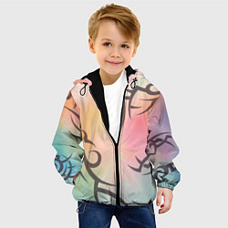 Куртка с капюшоном детская Трайбл граффити, цвет: 3D-черный — фото 2