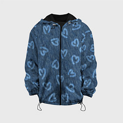 Куртка с капюшоном детская Hearts on denim, цвет: 3D-черный