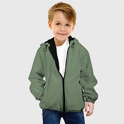 Куртка с капюшоном детская Защитный хаки, цвет: 3D-черный — фото 2