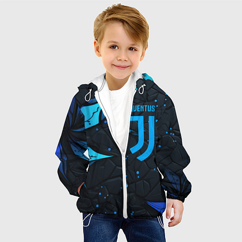 Детская куртка Juventus abstract blue logo / 3D-Белый – фото 4