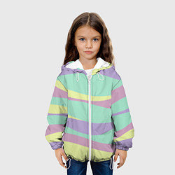 Куртка с капюшоном детская Абстракция из цветных разводов, цвет: 3D-белый — фото 2
