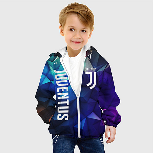 Детская куртка Juventus logo blue / 3D-Белый – фото 4