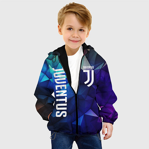 Детская куртка Juventus logo blue / 3D-Черный – фото 4