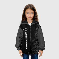 Куртка с капюшоном детская Chevrolet speed на темном фоне со следами шин: по-, цвет: 3D-черный — фото 2