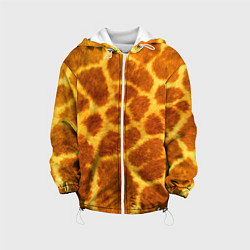 Куртка с капюшоном детская Шкура жирафа - текстура, цвет: 3D-белый