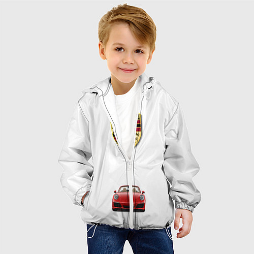 Детская куртка Porsche car / 3D-Белый – фото 4