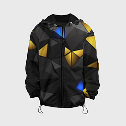Куртка с капюшоном детская Black yellow geometry, цвет: 3D-черный