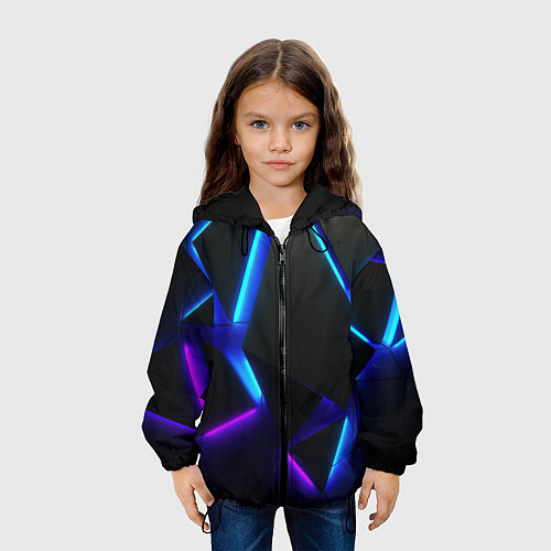 Детская куртка Неоновые плиты / 3D-Черный – фото 3