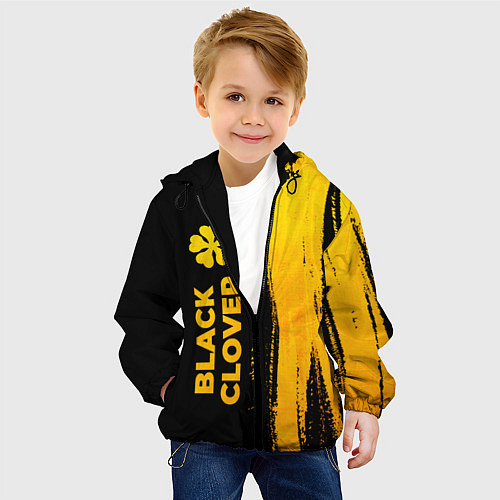 Детская куртка Black Clover - gold gradient: по-вертикали / 3D-Черный – фото 4