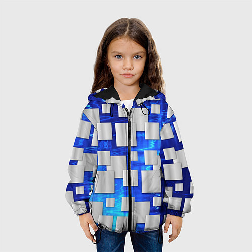 Детская куртка Стальные квадраты / 3D-Черный – фото 3