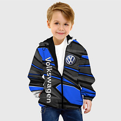 Куртка с капюшоном детская Вольцваген - спортивная униформа, цвет: 3D-черный — фото 2