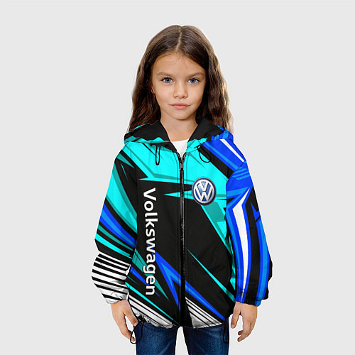 Детская куртка Фольцваген - sport uniform / 3D-Черный – фото 3