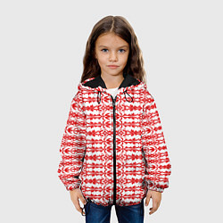 Куртка с капюшоном детская Красно-белый батик, цвет: 3D-черный — фото 2