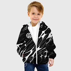 Куртка с капюшоном детская Volkswagen - острые линии, цвет: 3D-белый — фото 2