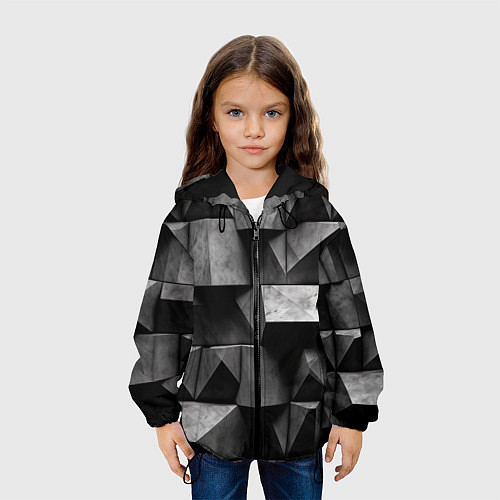 Детская куртка Обман зрения и каменные плиты / 3D-Черный – фото 3