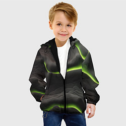 Куртка с капюшоном детская Green black texture, цвет: 3D-черный — фото 2