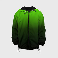 Детская куртка Градиент ядовитый зеленый - черный
