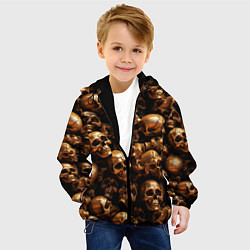 Куртка с капюшоном детская Медные черепа, цвет: 3D-черный — фото 2