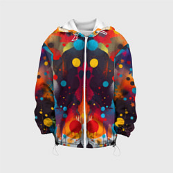 Куртка с капюшоном детская Mirrow colorful blots - abstraction - vogue, цвет: 3D-белый