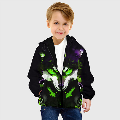 Детская куртка Кислотный енот / 3D-Черный – фото 4