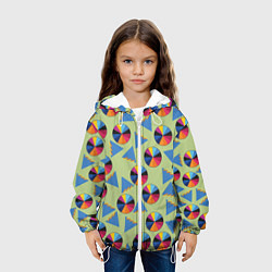 Куртка с капюшоном детская Круг и треугольник, цвет: 3D-белый — фото 2