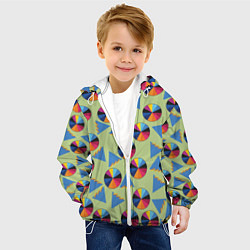 Куртка с капюшоном детская Круг и треугольник, цвет: 3D-белый — фото 2