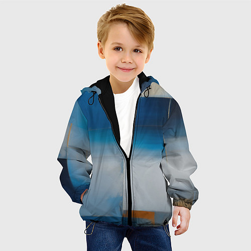 Детская куртка Синяя палитра / 3D-Черный – фото 4