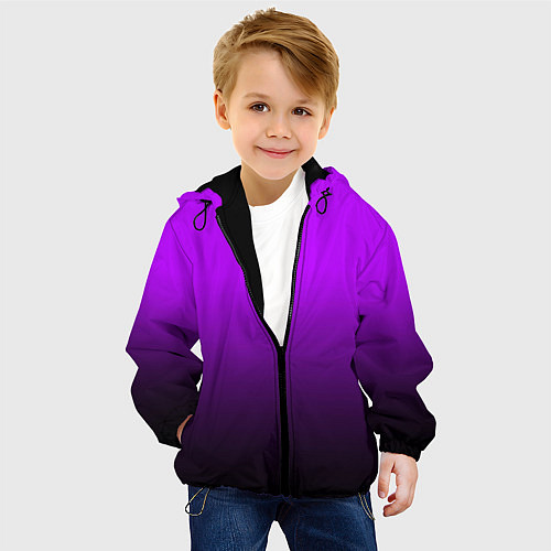Детская куртка Градиент фиолетово-чёрный / 3D-Черный – фото 4