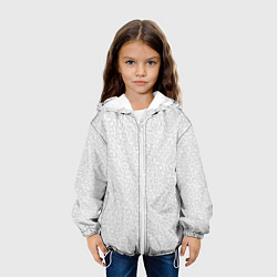 Куртка с капюшоном детская Светло-серый узоры, цвет: 3D-белый — фото 2