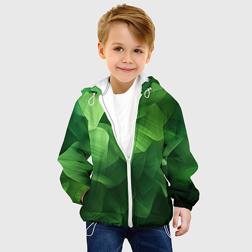 Детская куртка Green lighting background / 3D-Белый – фото 4