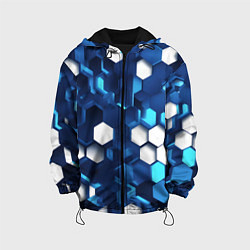 Детская куртка Cyber hexagon Blue