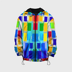 Куртка с капюшоном детская Colorful strips - pop art - vogue, цвет: 3D-черный