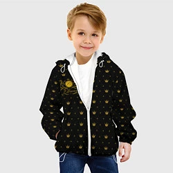 Куртка с капюшоном детская Королевский паттерн - Евгения, цвет: 3D-белый — фото 2