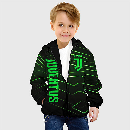 Детская куртка Juventus 2 green logo / 3D-Черный – фото 4