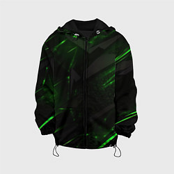 Детская куртка Dark black green abstract